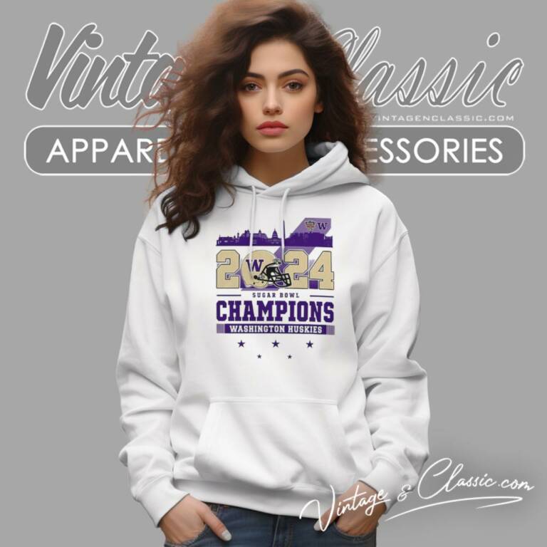 Sugar Bowl Champions Washington Huskies 2024 Skyline Hoodie Sugar Bowl Champions Washington Huskies 2024 Skyline Hoodie