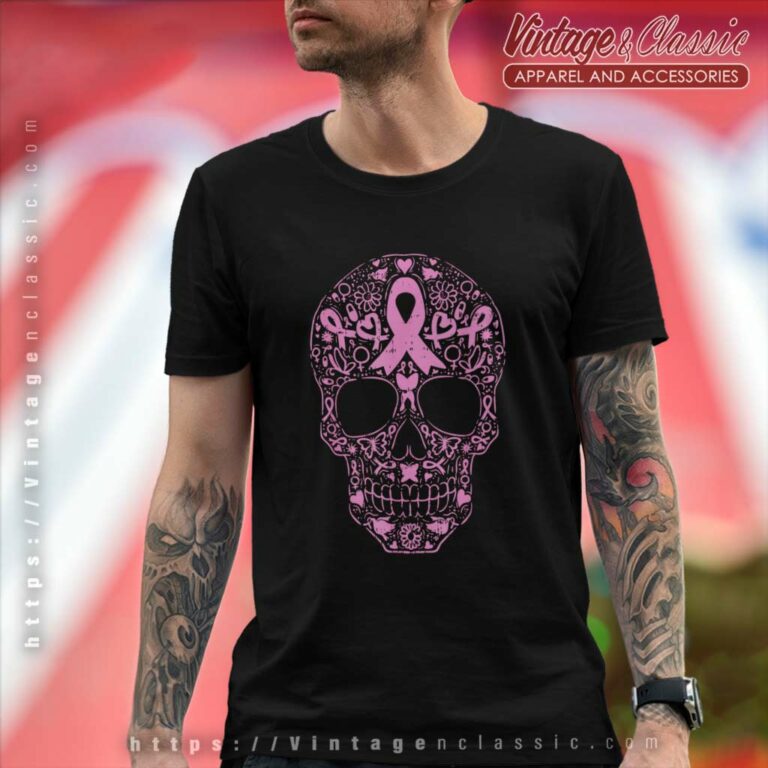 Sugar Skull Pink Ribbon Calavera Breast Cancer Awareness T Shirt Sugar Skull Pink Ribbon Calavera Breast Cancer Awareness T Shirt