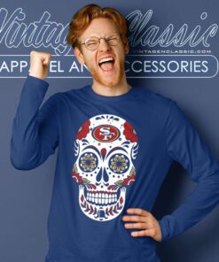 Sugar Skull San Francisco 49ers Long Sleeve Tee