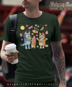 Summer Beach Bluey And Bingo Tshirt