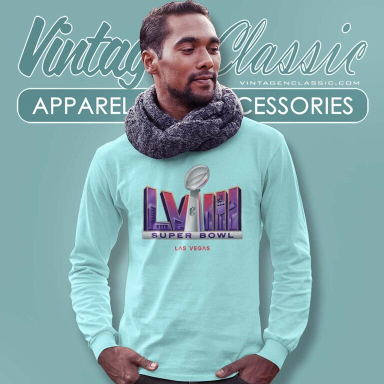 Super Bowl Lviii 2024 Logo Las Vegas Long Sleeve Tee Super Bowl Lviii 2024 Logo Las Vegas Long Sleeve Tee