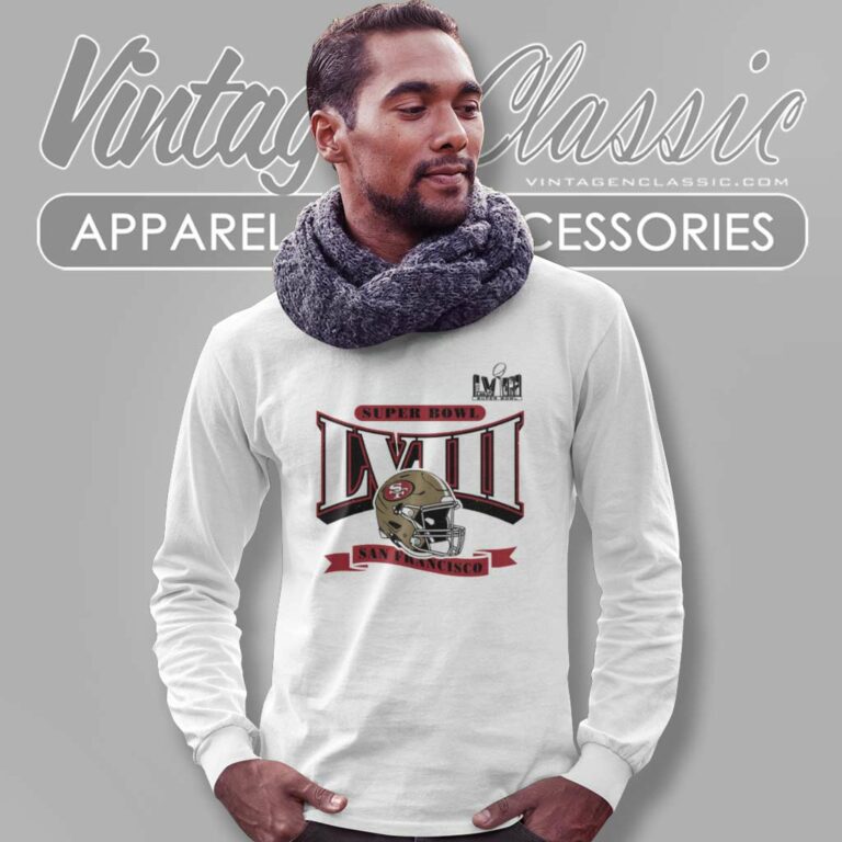 Super Bowl Lviii 49ers Helmet Long Sleeve Tee Super Bowl Lviii 49ers Helmet Long Sleeve Tee