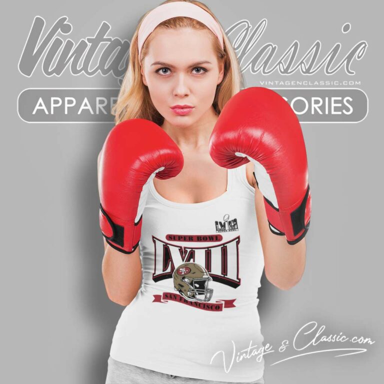 Super Bowl Lviii 49ers Helmet Tank Top Racerback Super Bowl Lviii 49ers Helmet Tank Top Racerback