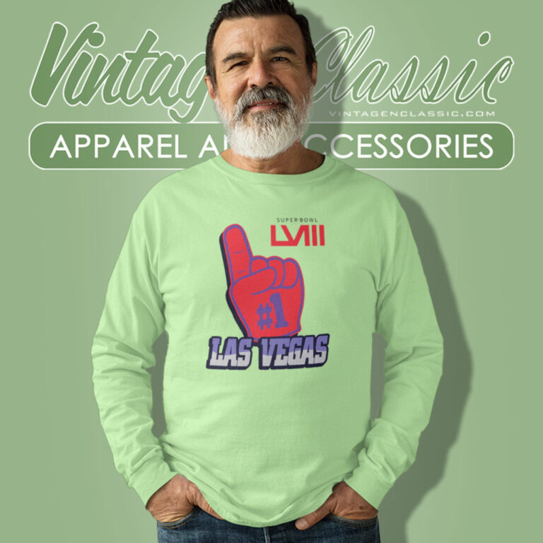 Super Bowl Lviii Las Vegas Foam Hand Long Sleeve Tee Super Bowl Lviii Las Vegas Foam Hand Long Sleeve Tee