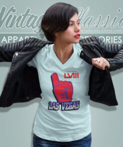Super Bowl LVIII Las Vegas Foam Hand Shirt 4 Super Bowl Lviii Las Vegas Foam Hand V Neck TShirt