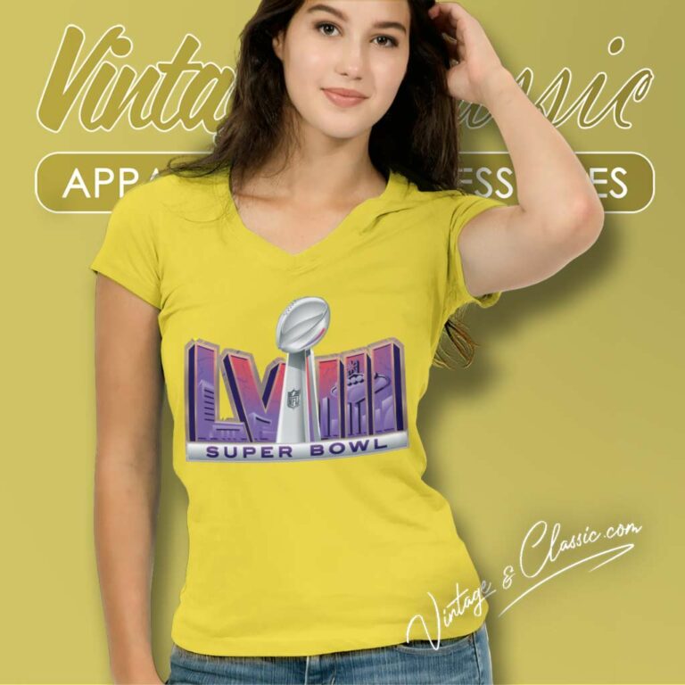 Super Bowl Lviii Logo V Neck TShirt Super Bowl Lviii Logo V Neck TShirt