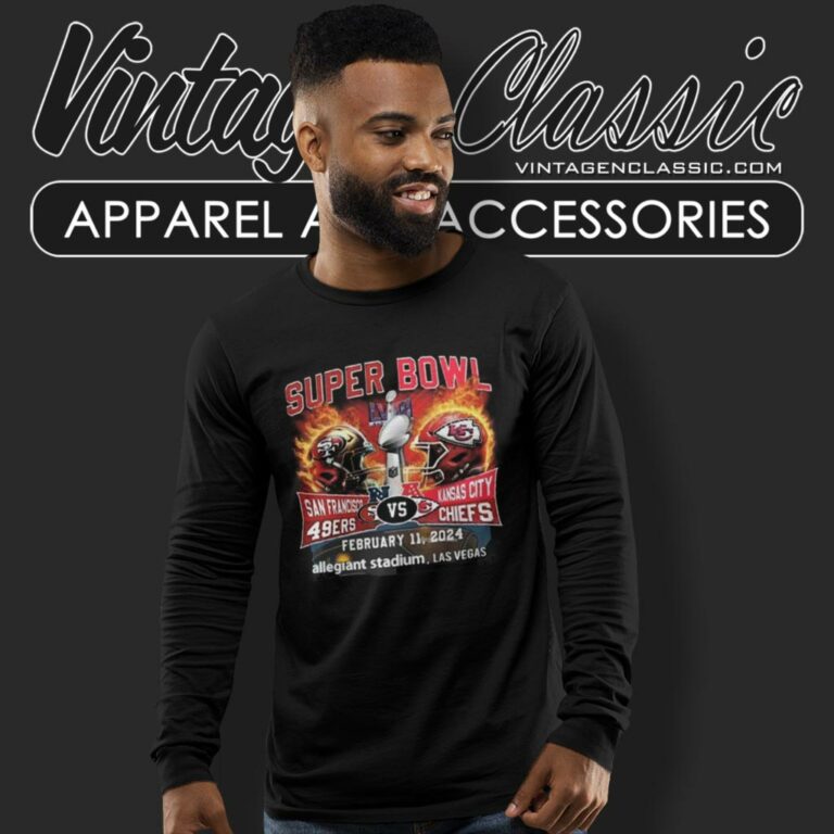 Super Bowl Lviii San Francisco 49ers Vs Kansas City Chiefs February 11 2024 Long Sleeve Tee Super Bowl Lviii San Francisco 49ers Vs Kansas City Chiefs February 11 2024 Long Sleeve Tee