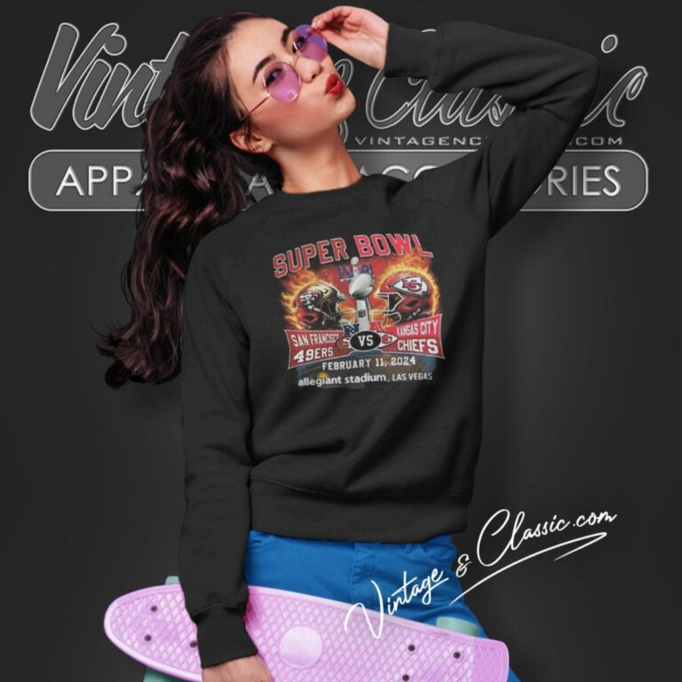 Super Bowl Lviii San Francisco 49ers Vs Kansas City Chiefs February 11 2024 Sweatshirt Super Bowl Lviii San Francisco 49ers Vs Kansas City Chiefs February 11 2024 Sweatshirt