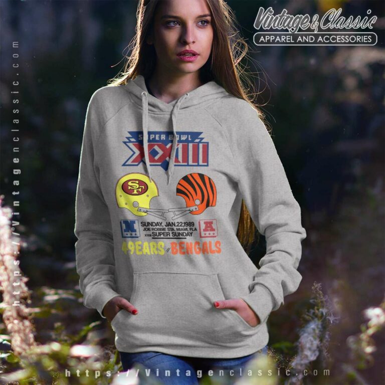 Super Bowl Xxiii San Francisco 49ers Cincinnati Bengals Hoodie Super Bowl Xxiii San Francisco 49ers Cincinnati Bengals Hoodie