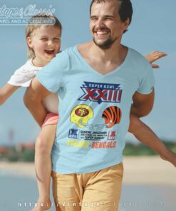 Super Bowl Xxiii San Francisco 49ers Cincinnati Bengals V Neck TShirt