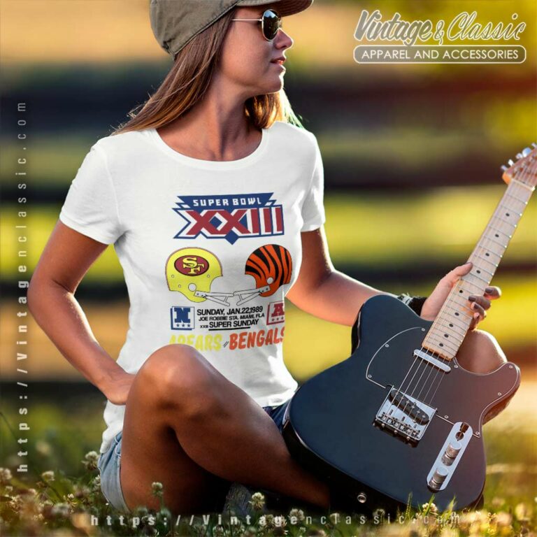 Super Bowl Xxiii San Francisco 49ers Cincinnati Bengals Women TShirt Super Bowl Xxiii San Francisco 49ers Cincinnati Bengals Women TShirt