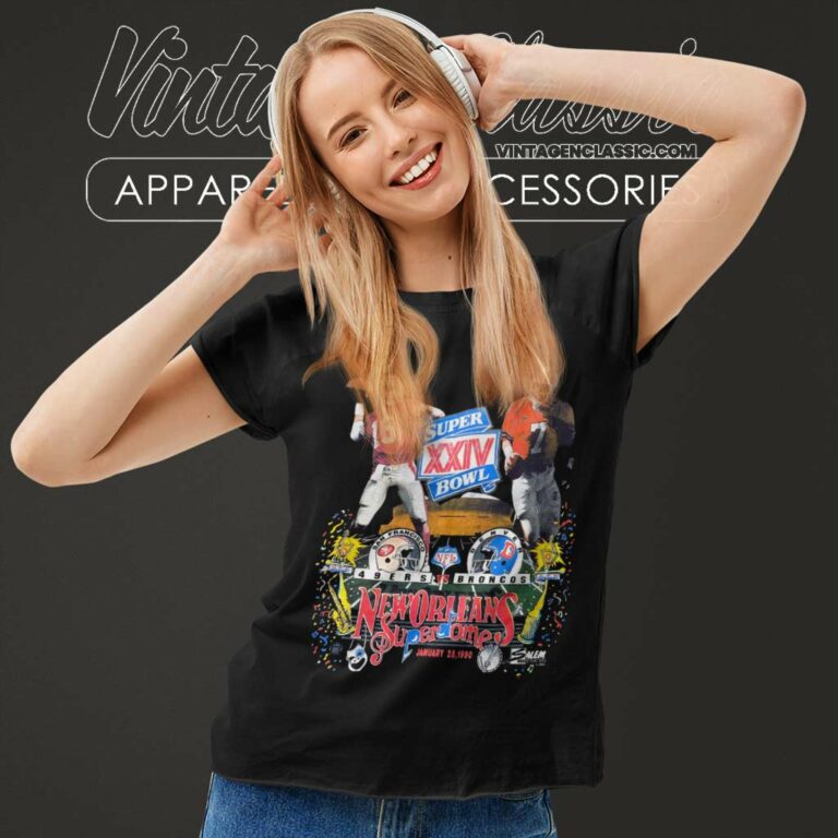 Super Bowl Xxiv San Francisco 49ers Denver Broncos Women TShirt Super Bowl Xxiv San Francisco 49ers Denver Broncos Women TShirt