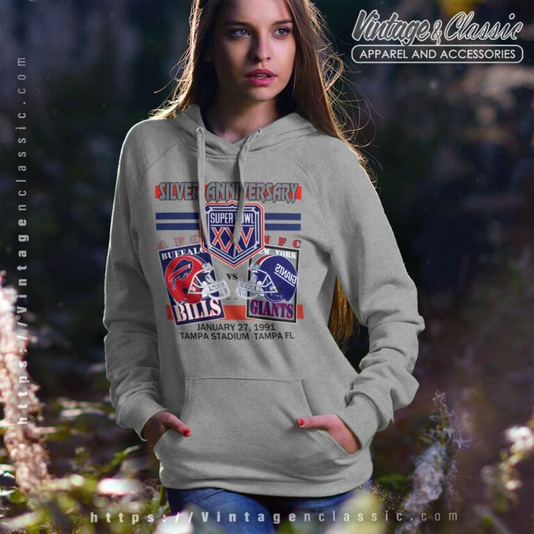 Super Bowl Xxv Buffalo Bills New York Giants Hoodie Super Bowl Xxv Buffalo Bills New York Giants Hoodie