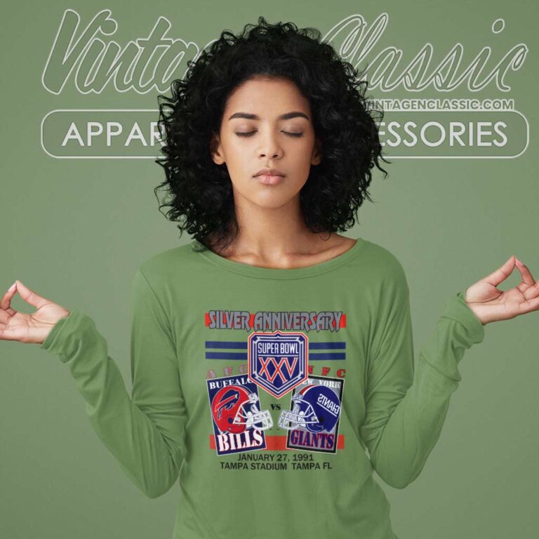 Super Bowl Xxv Buffalo Bills New York Giants Long Sleeve Tee Super Bowl Xxv Buffalo Bills New York Giants Long Sleeve Tee