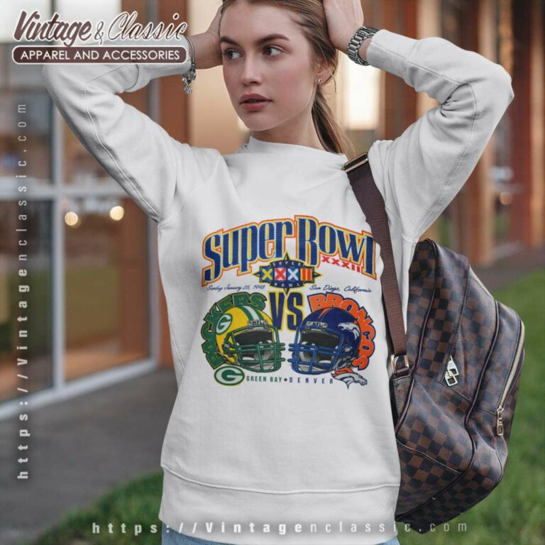Super Bowl Xxxii Denver Broncos Green Bay Packers Sweatshirt Super Bowl Xxxii Denver Broncos Green Bay Packers Sweatshirt