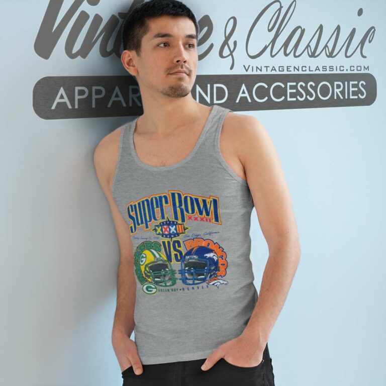 Super Bowl Xxxii Denver Broncos Green Bay Packers Tank Top Racerback Super Bowl Xxxii Denver Broncos Green Bay Packers Tank Top Racerback