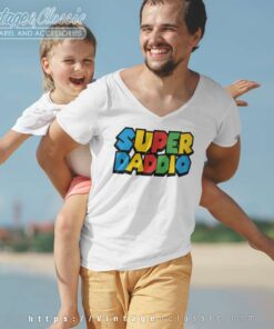 Super Daddio Mario Fathers Day Shirt 5 Super Daddio Mario Fathers Day Vneck