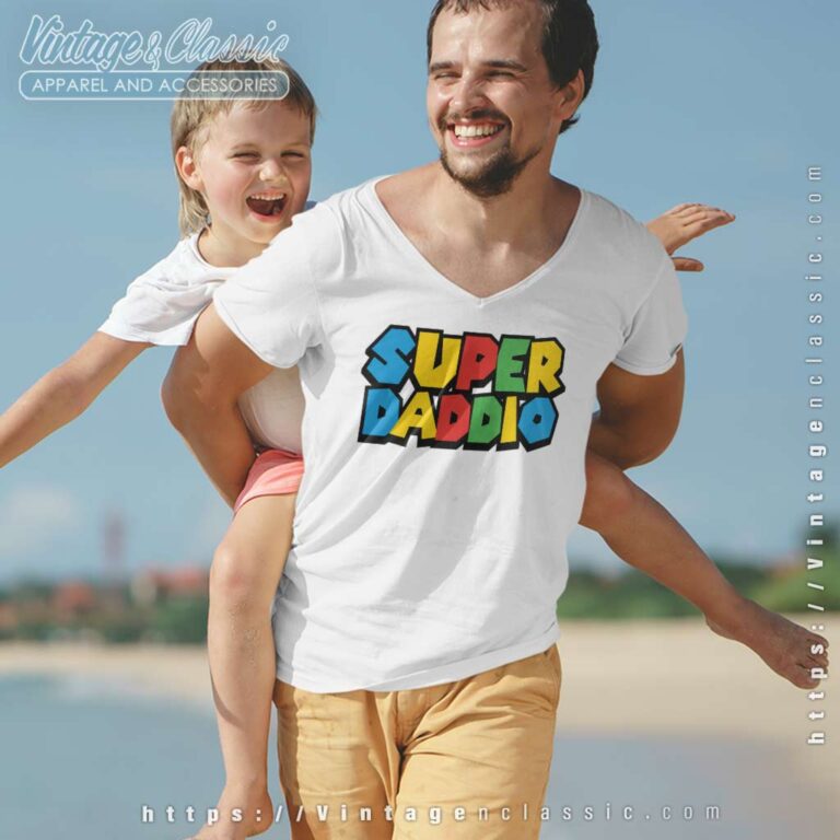 Super Daddio Mario Fathers Day Vneck Super Daddio Mario Fathers Day Vneck