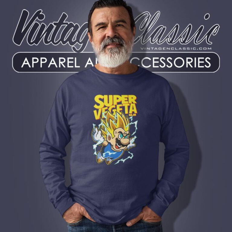 Super Majin Vegeta Super Mario Bros Parody Long Sleeve Tee Super Majin Vegeta Super Mario Bros Parody Long Sleeve Tee