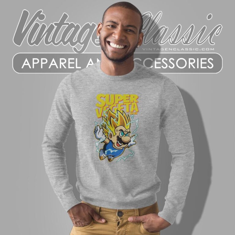 Super Majin Vegeta Super Mario Bros Parody Sweatshirt Super Majin Vegeta Super Mario Bros Parody Sweatshirt