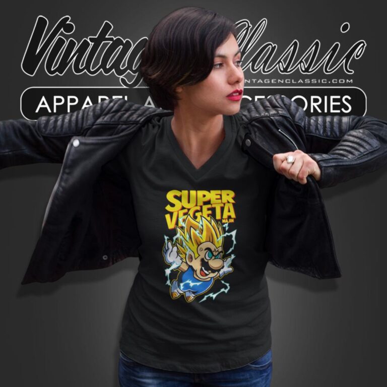 Super Majin Vegeta Super Mario Bros Parody V Neck TShirt Super Majin Vegeta Super Mario Bros Parody V Neck TShirt
