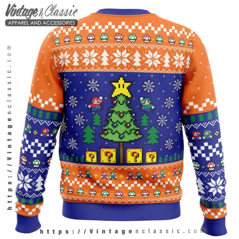 Super Mario Bros Wonder Ugly Christmas Sweater back Ugly Sweater Super Mario Bros Wonder Ugly Christmas Sweater back Ugly Sweater