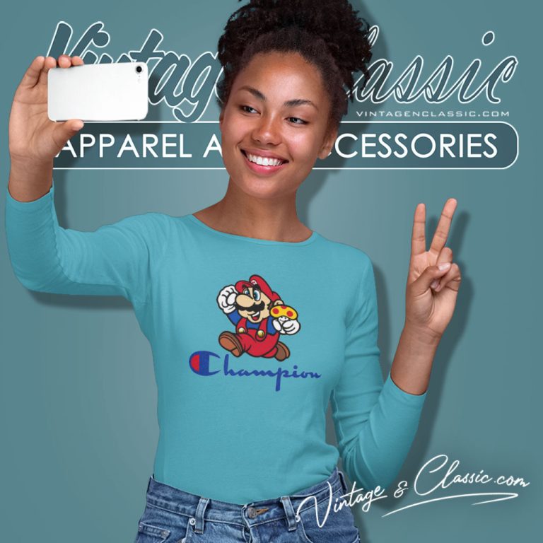 Super Mario Champion Logo Long Sleeve Tee Super Mario Champion Logo Long Sleeve Tee