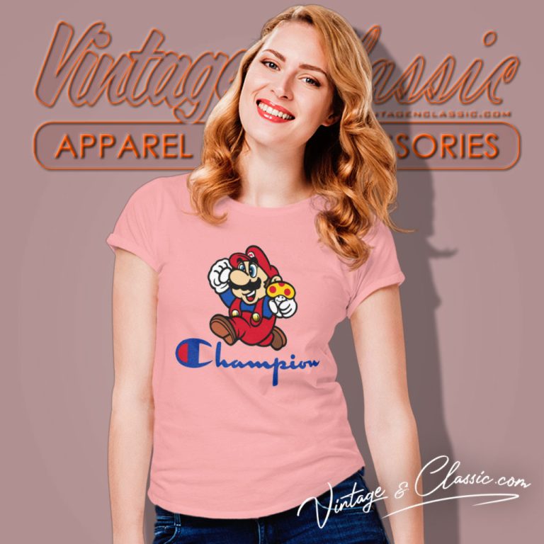 Super Mario Champion Logo Women T Shirt Super Mario Champion Logo Women T Shirt