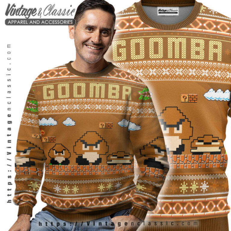 Super Mario Goomba Christmas Ugly Sweater Men Ugly Sweater Super Mario Goomba Christmas Ugly Sweater Men Ugly Sweater