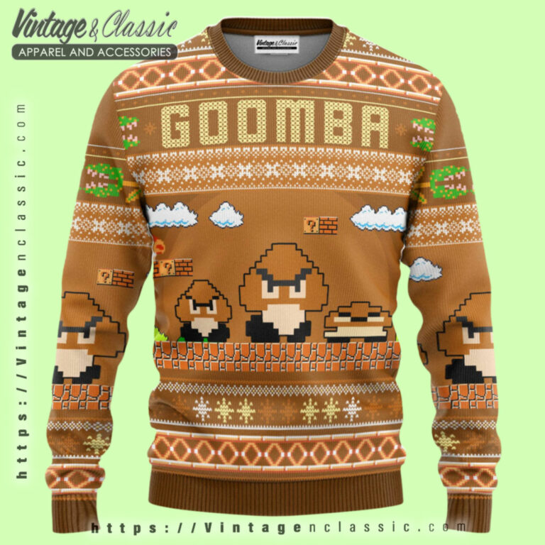 Super Mario Goomba Christmas Ugly Sweater Ugly Christmas Sweater Super Mario Goomba Christmas Ugly Sweater Ugly Christmas Sweater