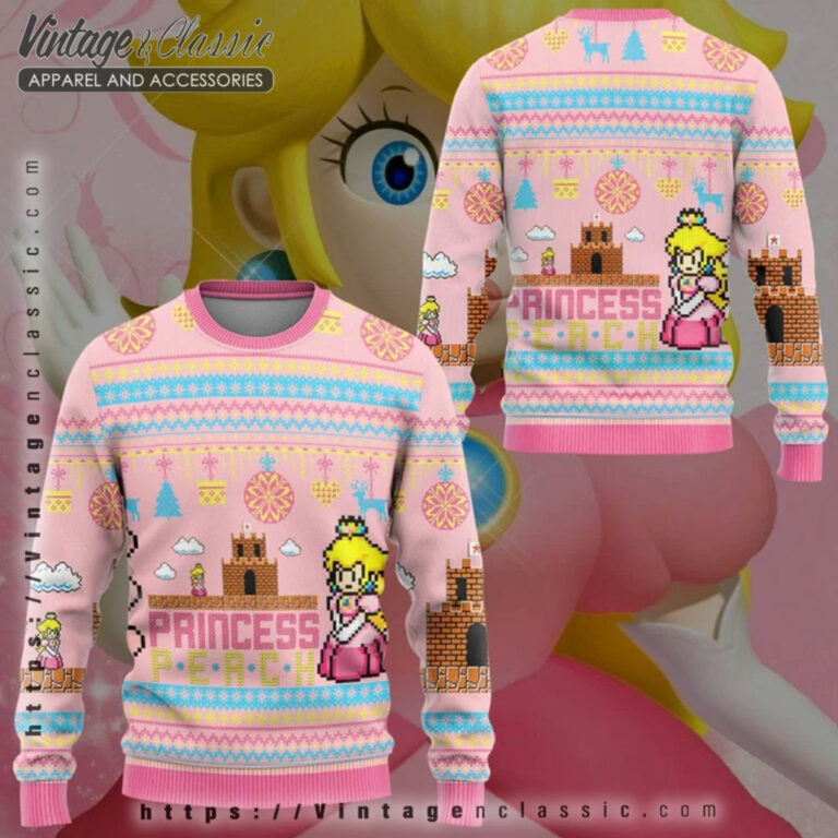 Super Mario Peach Ugly Christmas Sweater back Ugly Sweater Super Mario Peach Ugly Christmas Sweater back Ugly Sweater