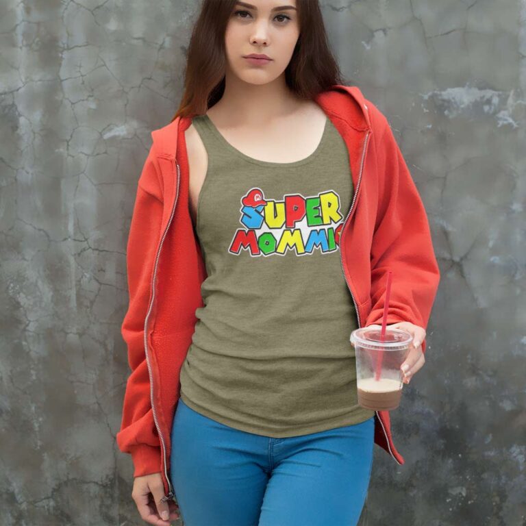 Super Mommio Mothers Day Gamer Tank Top Racerback Super Mommio Mothers Day Gamer Tank Top Racerback