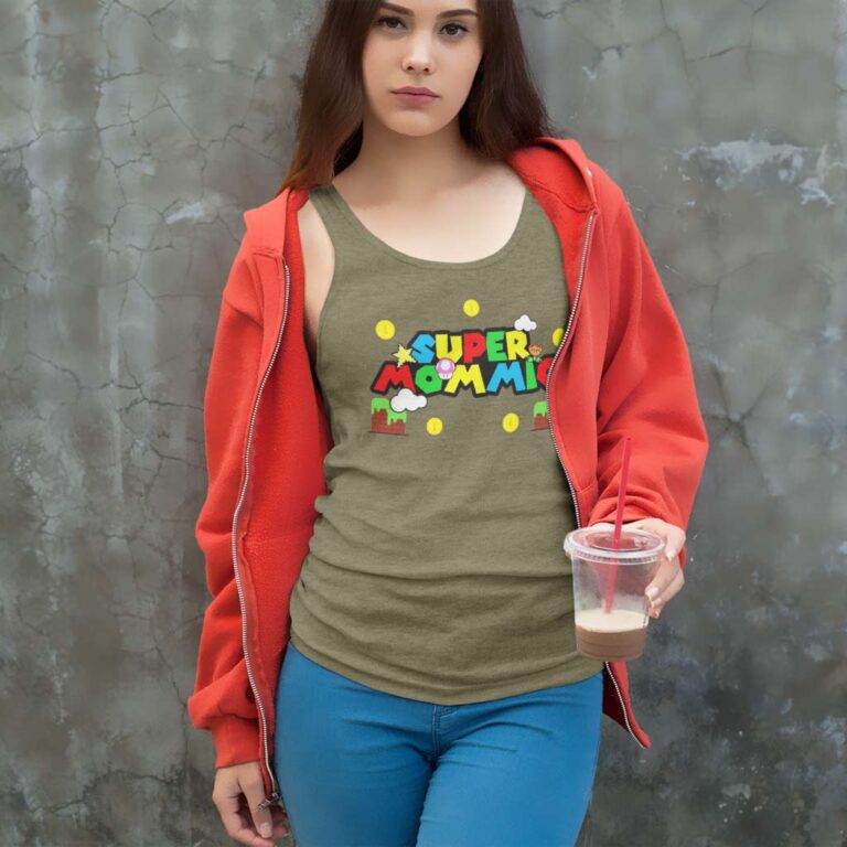 Super Mommio Mothers Day Gift Tank Top Racerback Super Mommio Mothers Day Gift Tank Top Racerback