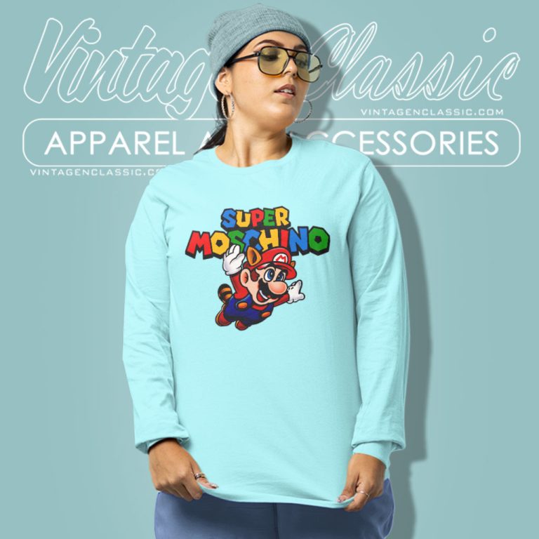 Super Moschino Logo Nintendo Long Sleeve Tee Super Moschino Logo Nintendo Long Sleeve Tee