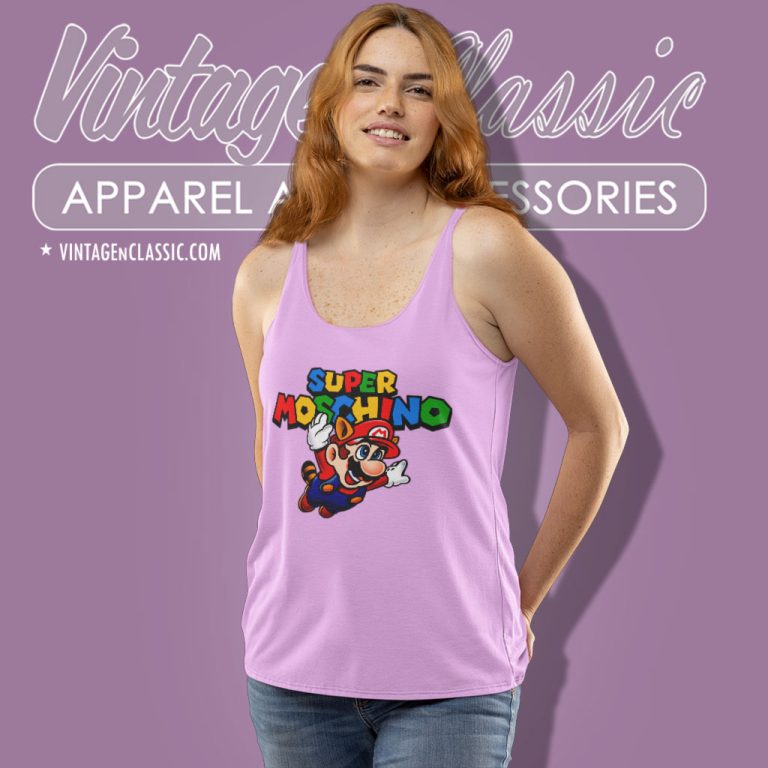 Super Moschino Logo Nintendo Tank Top Racerback Super Moschino Logo Nintendo Tank Top Racerback