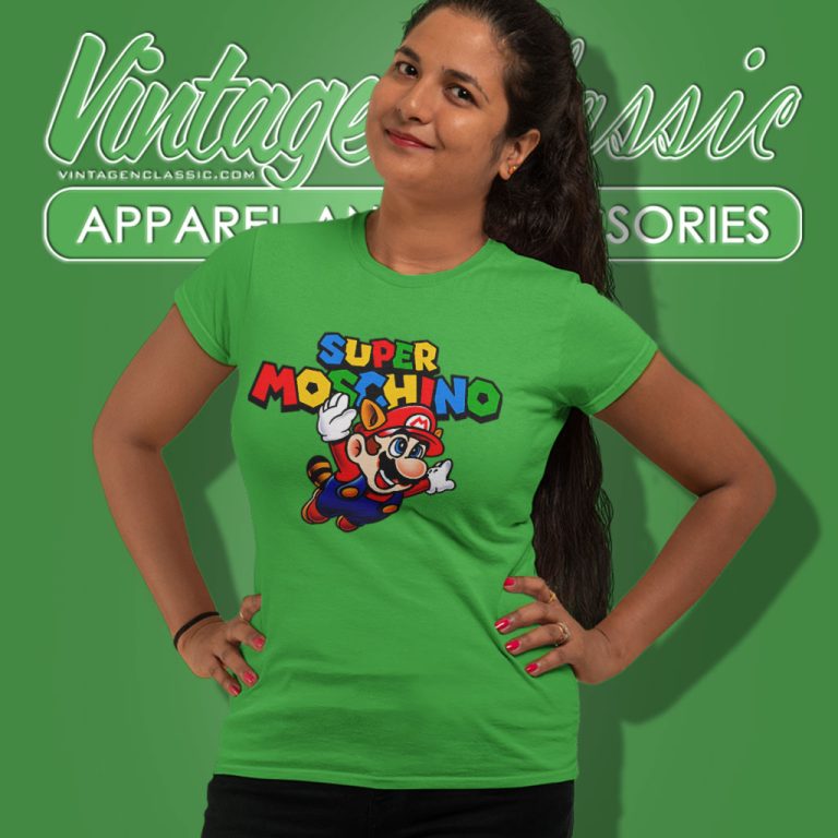 Super Moschino Logo Nintendo Women T Shirt Super Moschino Logo Nintendo Women T Shirt