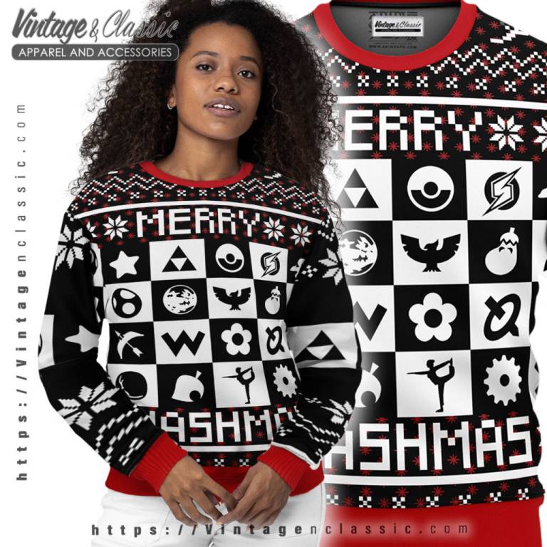 Super Smash Bros Ugly Christmas Sweater Women Ugly Sweater Super Smash Bros Ugly Christmas Sweater Women Ugly Sweater