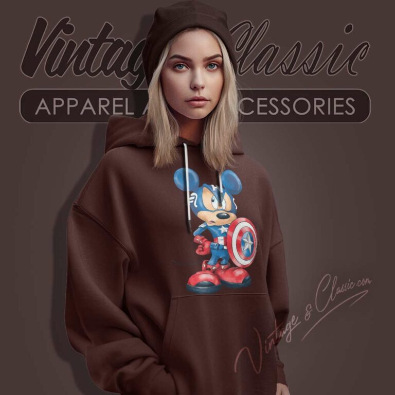 Superhero Captain America Mickey Hoodie Superhero Captain America Mickey Hoodie