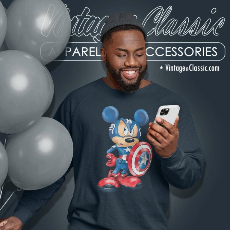 Superhero Captain America Mickey Sweatshirt Superhero Captain America Mickey Sweatshirt
