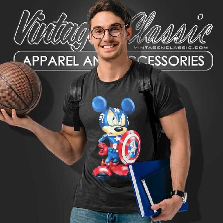 Superhero Captain America Mickey T Shirt Superhero Captain America Mickey T Shirt