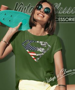 Superman American Flag Logo Shirt 6 Superman American Flag Logo Women T Shirt
