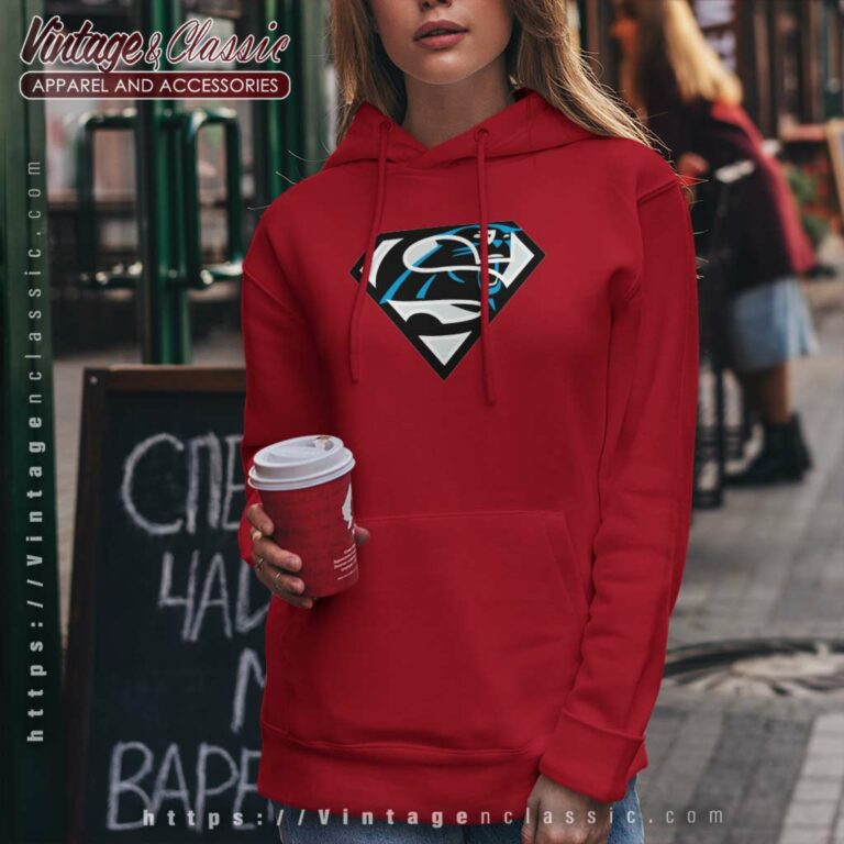 Superman Carolina Panthers Logo Hoodie Superman Carolina Panthers Logo Hoodie