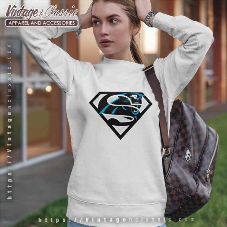 Superman Carolina Panthers Logo Sweatshirt Superman Carolina Panthers Logo Sweatshirt