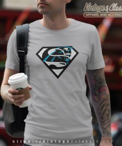Superman Carolina Panthers Logo T Shirt