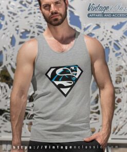 Superman Carolina Panthers Logo Tank Top Racerback