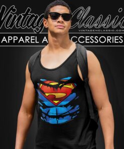 Superman Costume Rip Through Tank Top Racerback