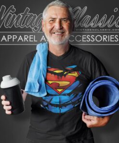 Superman Costume Rip Through V Neck TShirt