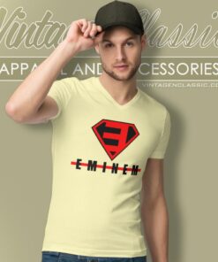 Superman Eminem Logo V Neck TShirt