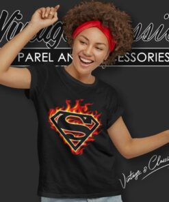 Superman Flame Logo Women T Shirt