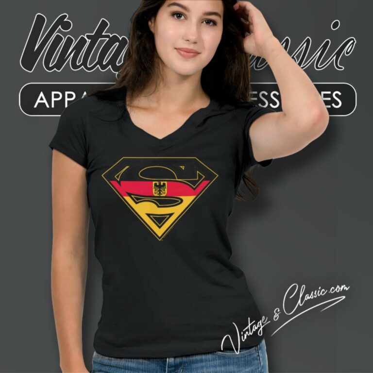 Superman German Shield V Neck TShirt Superman German Shield V Neck TShirt
